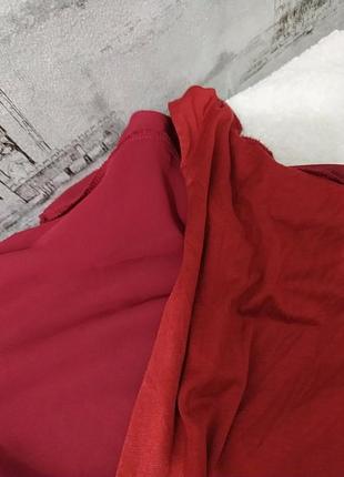 Червона блуза шифон на підкладці6 фото