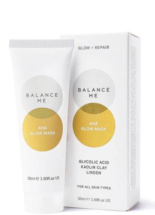 Відлущувальна aha-маска для сяйва шкіри balance me aha glow customization mask 50ml