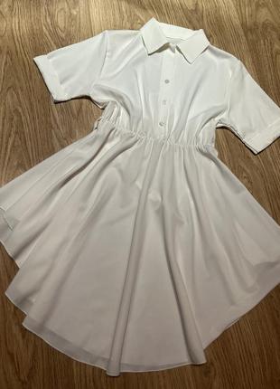 Сукня розлітайка біла молочна сукня сорочка платье рубашка плаття розлетайка3 фото