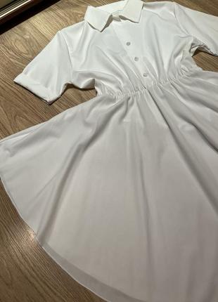 Сукня розлітайка біла молочна сукня сорочка платье рубашка плаття розлетайка2 фото