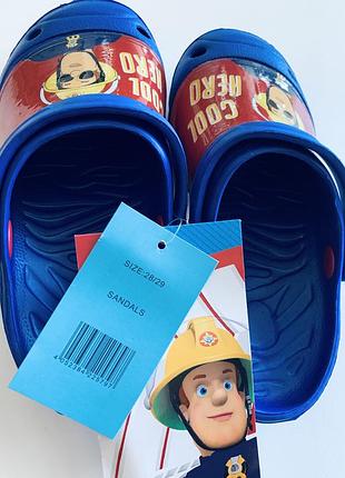 Клоги, шлепанцы, кроксы пожарный сем, десней, disney, герой