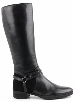 Женские черные демисезонные кожаные сапоги geox  41р.-26 см оригинал d3490h