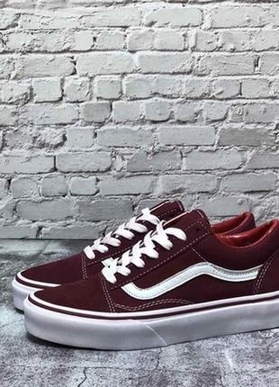 V@ns old skool dark red white, крутые кеды ванс олд скул (36рр - 45рр)9 фото