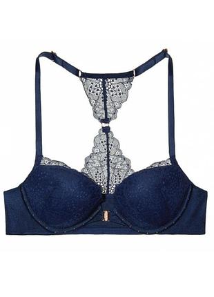 Victoria's secret pink date strappy push-up кбюстгальтер пуш ап кружевная спинка /9316/