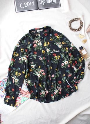 Брендовая блуза цветочный принт пижамный стиль от oasis4 фото