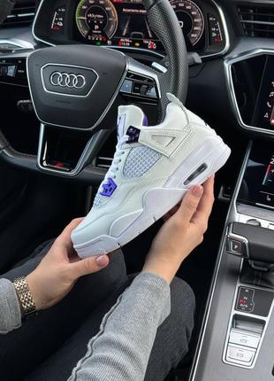 Женские кроссовки air jordan 4 retro white metallic purple