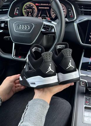 Женские кроссовки air jordan 4 retro black white thunder2 фото