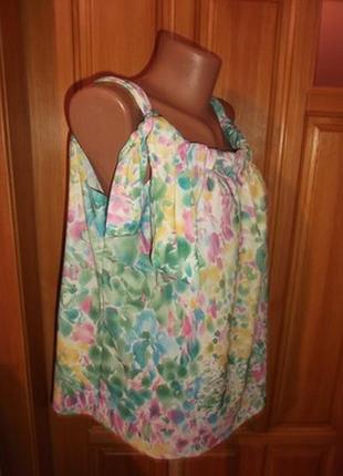 Блуза летняя оверсайз  расцветка пастель на пышную женщину р. 4xl2 фото