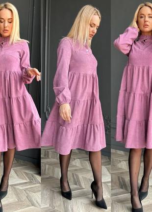 Сукня жіноча довга міді базова вельветова нарядна святкова чорна синя зелена рожева сіра бежева весняна на весну гарна повсякденна платя батал