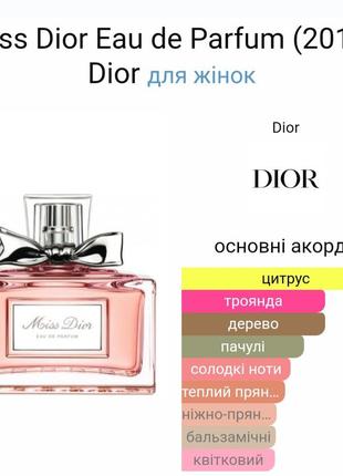 Распил парфюм miss dior eau de parfum (2017)&nbsp; dior4 фото