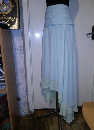 Романтичная,нарядная,вечерняя юбка в пол,с удлинённой спинкой,большого размера2 фото