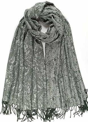 Розкішний палантин кашемір бавовна шарф тканий візерунок жаккард гобелен пейслі1 фото