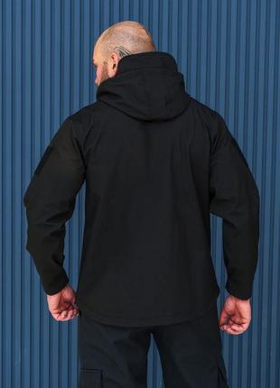 Влагонепроницаемая куртка с softshell софтшел на флисе. с капюшоном, карманами, место под шеврон2 фото