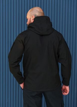 Влагонепроницаемая куртка с softshell софтшел на флисе. с капюшоном, карманами, место под шеврон3 фото