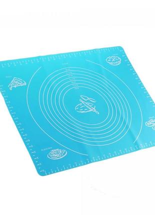 Килимок-підкладка для розкочування тіста 40*50 см, блакитний