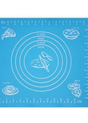 Коврик-подложка для раскатывания теста 40*50 см, голубой2 фото