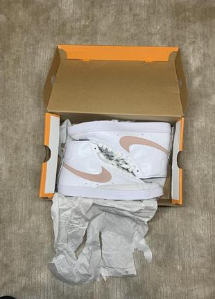 Nike blazer mid pink swoosh1 фото