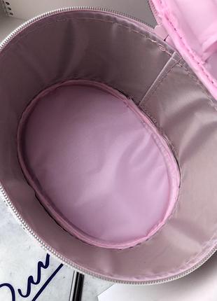 Косметичка вместительная большая чемодан сумка для косметики в горошек горох