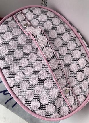 Косметичка вместительная большая чемодан сумка для косметики в горошек горох