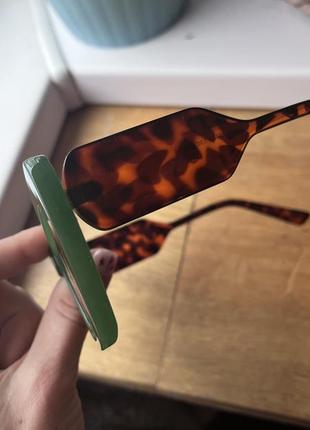 Круті окуляри зелені леопард котяче око4 фото