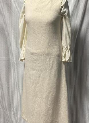 Женское шерстяное макси платье сарафан dkny