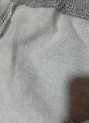Мужские серые теплые спортивные штаны с карманами с начесом большой размер4 фото
