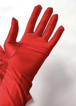 Длинные черные,красные,шампань,белые перчатки атлас,атласные