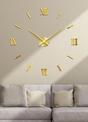 Настінний годинник 3d diy clock 173720 золото4 фото