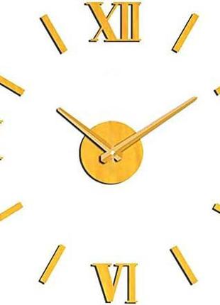 Настінний годинник 3d diy clock 173720 золото5 фото