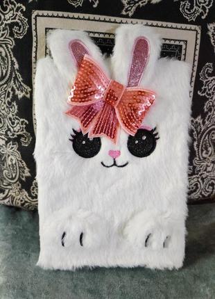 Меховый блокнот а5 зайка дневник девочки