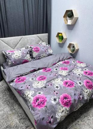 Комплект постельного белья бязь-люкс, цветочный принт1 фото