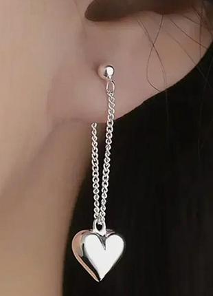 Сережки сердечка біжутерія