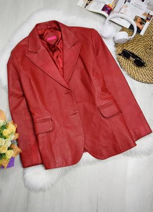 Пиджак жакет блейзер красный кожаный трендовый