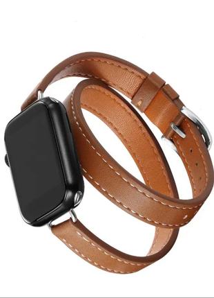 Ремінець шкіряний apple watch 38/40/41 mm коричневий шкіра