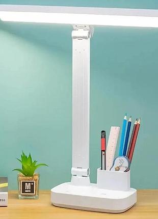 Лампа поворотная для дома настольная с органайзером на 2-х аккумуляторах светильник digad 1975 led белая/whit