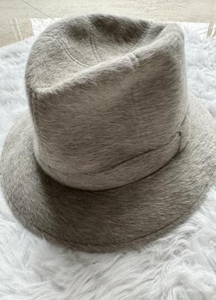Шерстяная фетровая шляпа-котелок borsalino из ткани natino grey6 фото