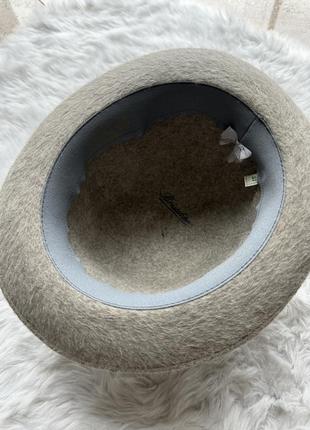 Шерстяная фетровая шляпа-котелок borsalino из ткани natino grey2 фото