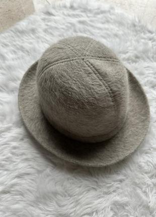 Шерстяная фетровая шляпа-котелок borsalino из ткани natino grey1 фото