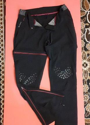 Модульні трекінгові штани жіночі для гірського туризму - чорні6 фото