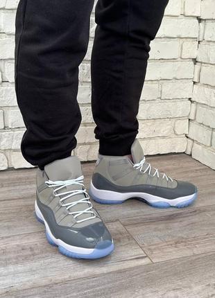 Кроссовки мужские air jordan 11 retro cool gray эйр джордан грей 11 серые5 фото