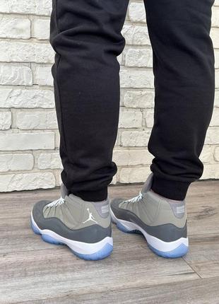 Кроссовки мужские air jordan 11 retro cool gray эйр джордан грей 11 серые6 фото