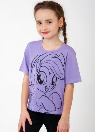 Яркая футболка для девушек, якоря футболка для девочкты, сиреневая футболка с принтом, сиреневая футболка с пони, футболка десны3 фото