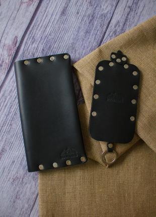 Гаманець портмане натуральна шкіра ключниця холдер для ключів для карт унісекс банкнотниця зажим для банкнот картхолдер р4мінь пасок годинник