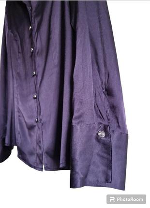 Пурпурна шовкова  сорочка3 фото