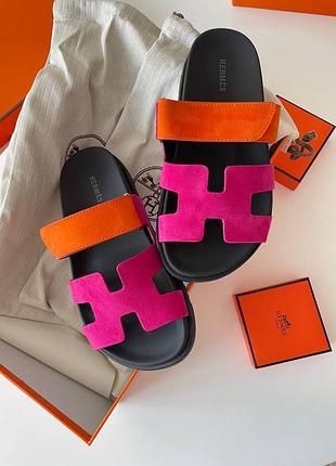Шлепанцы сандали в стиле hermes chypr люкс