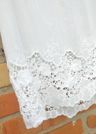 Шикарна блуза біла ажур,кружево,льон2 фото
