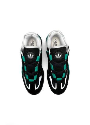 Мужские кроссовки adidas originals niteball black green4 фото