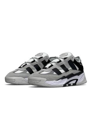 Мужские кроссовки adidas originals niteball white gray black