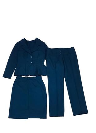 Винтажный костюм 3ка из 100% шерсти