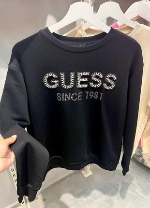 Свитшот в стиле guess черный оливка петля туречня